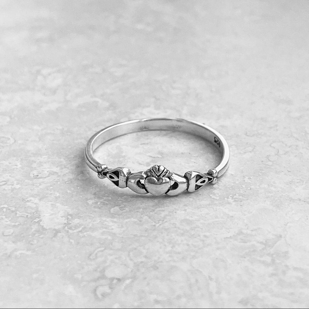 Sterling Silver Tiny Claddagh Ring, Silver Rings,… - image 7
